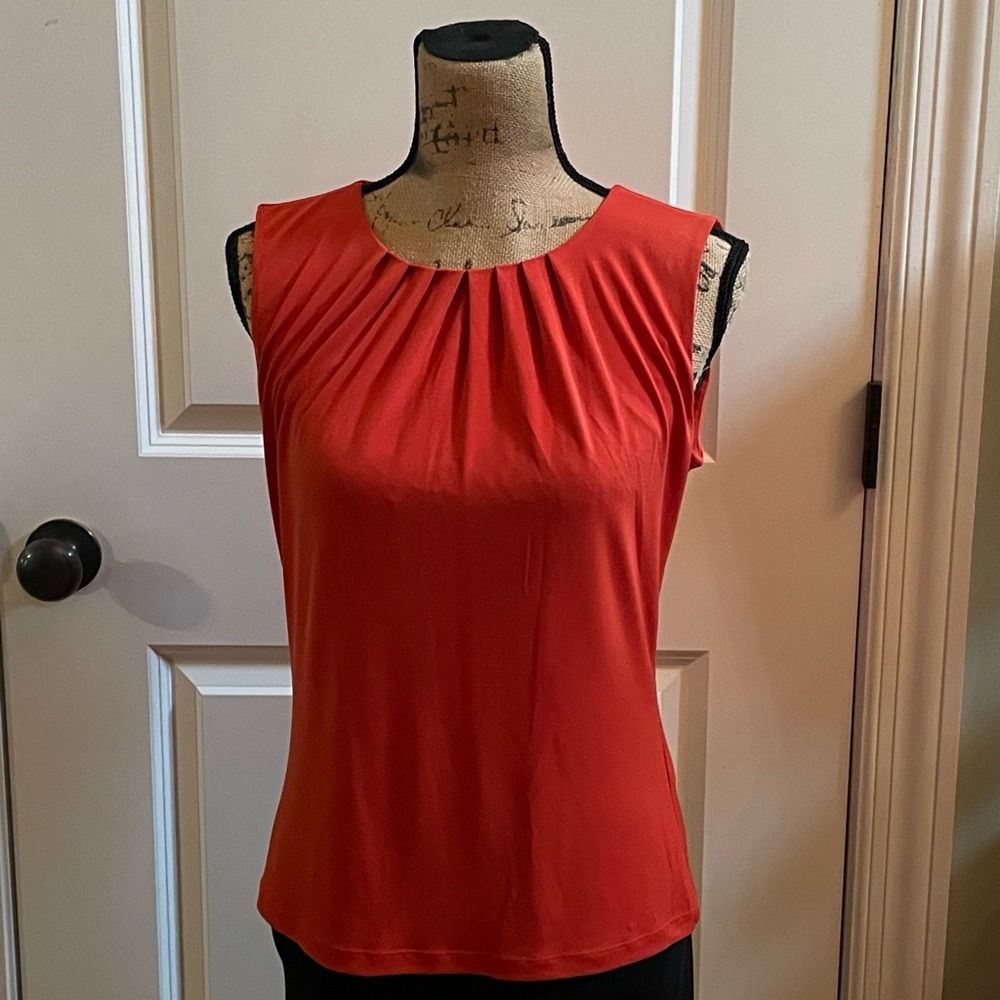 Calvin Klein Vibrant Red Sleeveless Blouse